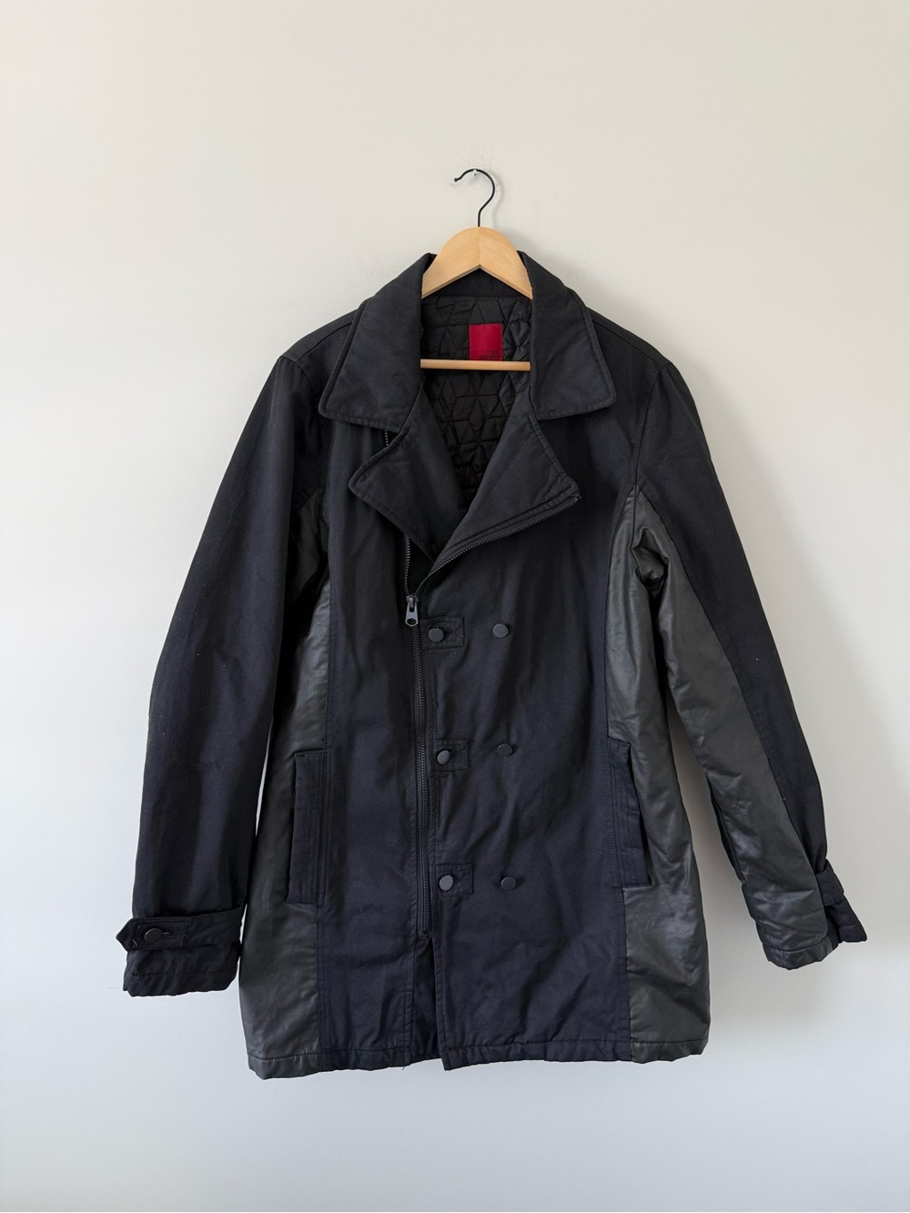 Men's Heavy Weight Black Quilted-Lined Coat